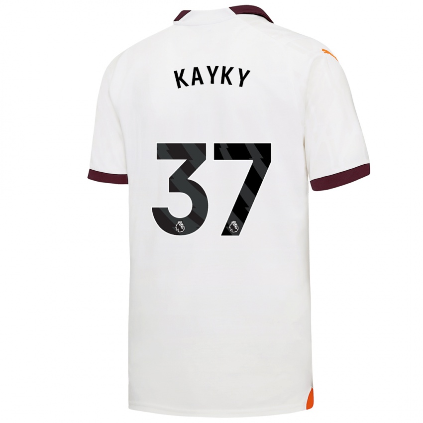 Kinder Kayky #37 Weiß Auswärtstrikot Trikot 2023/24 T-Shirt Belgien