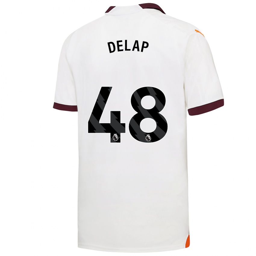 Enfant Maillot Liam Delap #48 Blanc Tenues Extérieur 2023/24 T-Shirt Belgique
