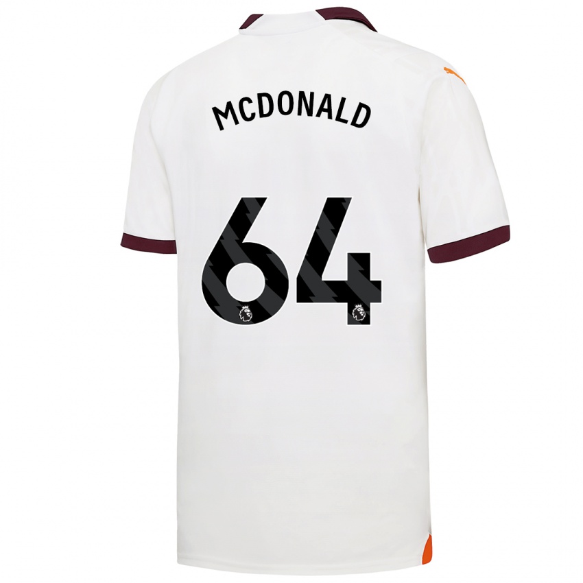Kinder Rowan Mcdonald #64 Weiß Auswärtstrikot Trikot 2023/24 T-Shirt Belgien