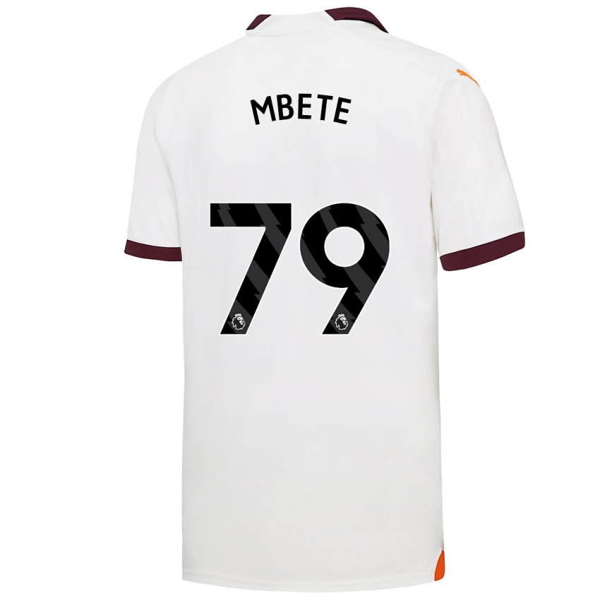 Enfant Maillot Luke Mbete #79 Blanc Tenues Extérieur 2023/24 T-Shirt Belgique