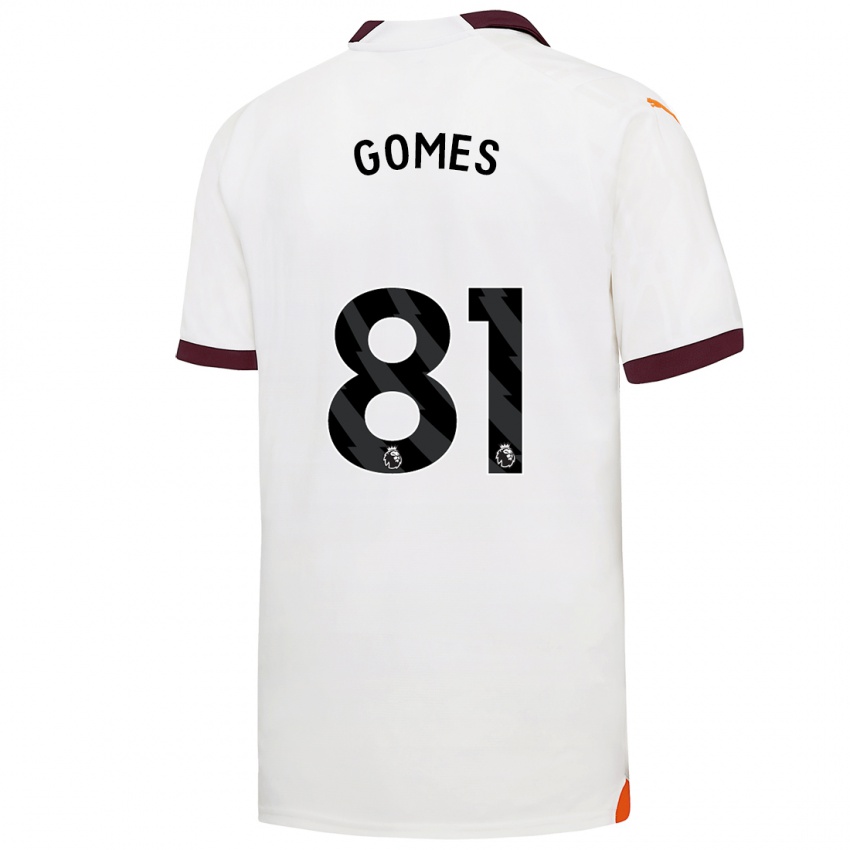 Kinder Claudio Gomes #81 Weiß Auswärtstrikot Trikot 2023/24 T-Shirt Belgien