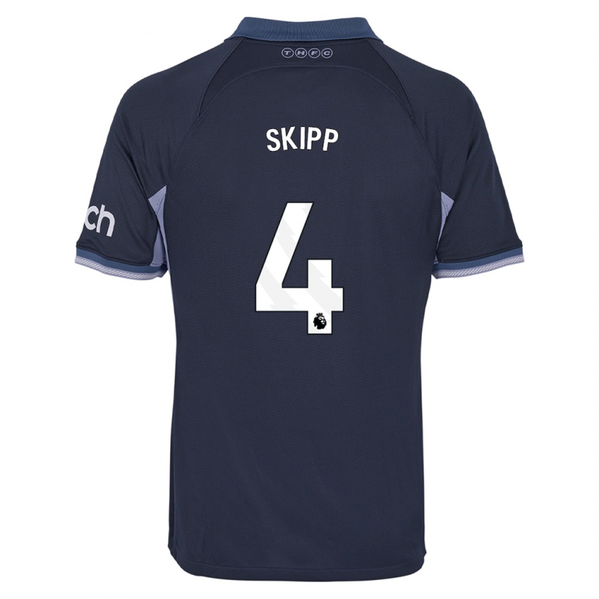 Kinderen Oliver Skipp #4 Donkerblauw Uitshirt Uittenue 2023/24 T-Shirt België