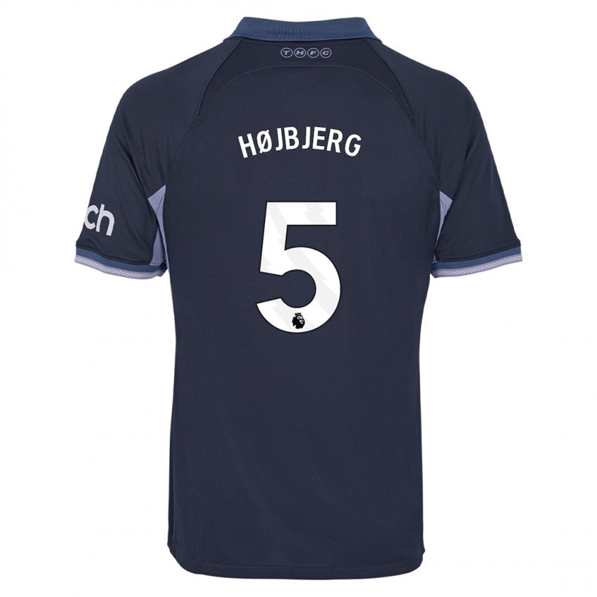 Kinderen Pierre Emile Hojbjerg #5 Donkerblauw Uitshirt Uittenue 2023/24 T-Shirt België