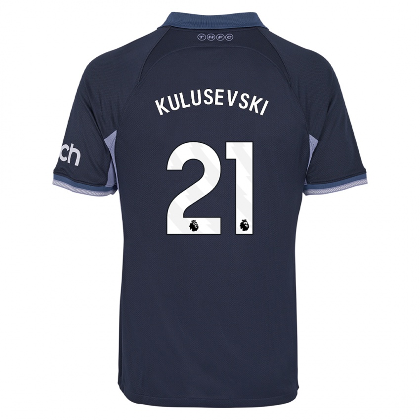 Kinderen Dejan Kulusevski #21 Donkerblauw Uitshirt Uittenue 2023/24 T-Shirt België