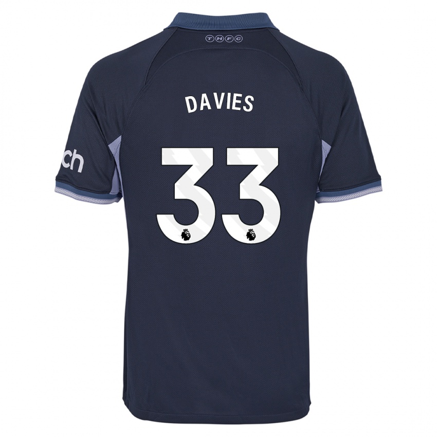 Kinder Ben Davies #33 Dunkelblau Auswärtstrikot Trikot 2023/24 T-Shirt Belgien