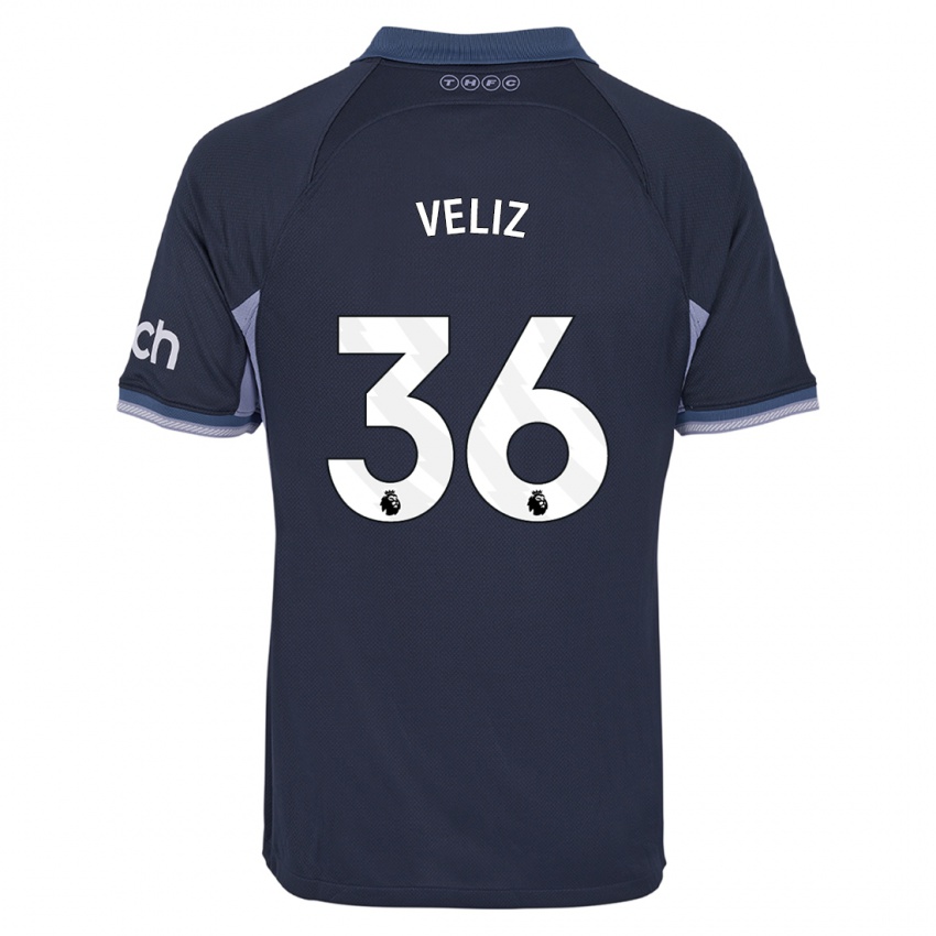 Kinder Alejo Véliz #36 Dunkelblau Auswärtstrikot Trikot 2023/24 T-Shirt Belgien