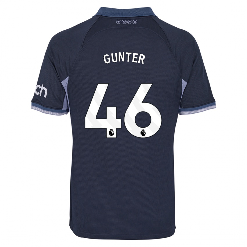 Enfant Maillot Luca Gunter #46 Bleu Foncé Tenues Extérieur 2023/24 T-Shirt Belgique