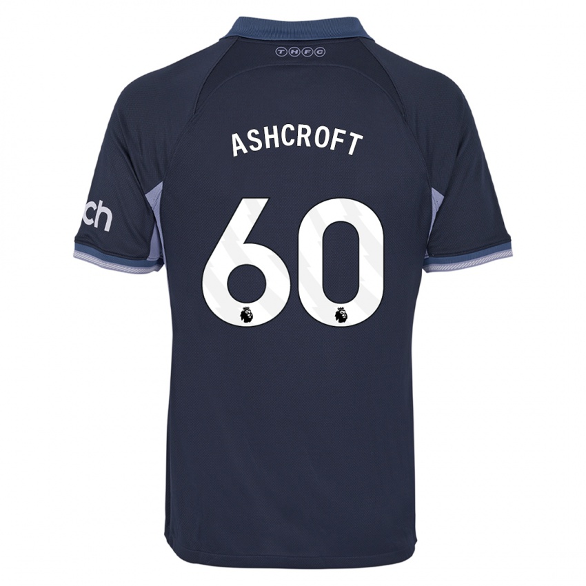 Enfant Maillot Tyrell Ashcroft #60 Bleu Foncé Tenues Extérieur 2023/24 T-Shirt Belgique