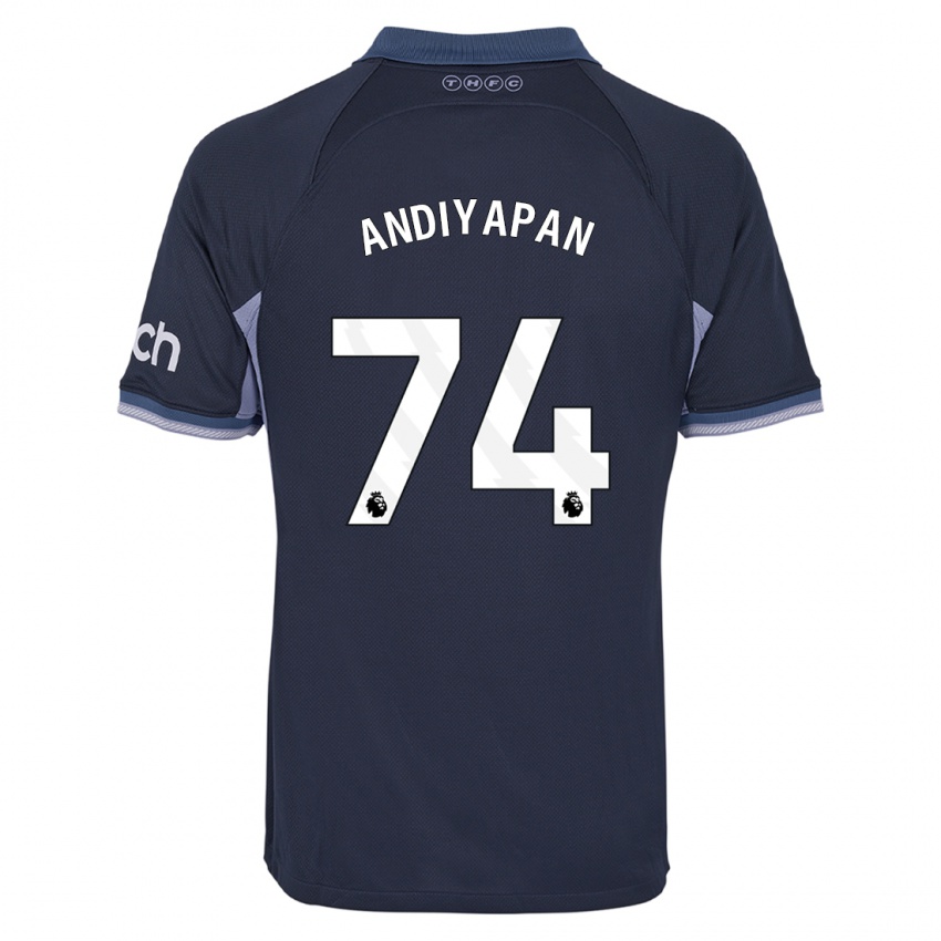 Enfant Maillot William Andiyapan #74 Bleu Foncé Tenues Extérieur 2023/24 T-Shirt Belgique
