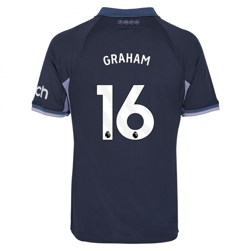 Enfant Maillot Kit Graham #16 Bleu Foncé Tenues Extérieur 2023/24 T-Shirt Belgique