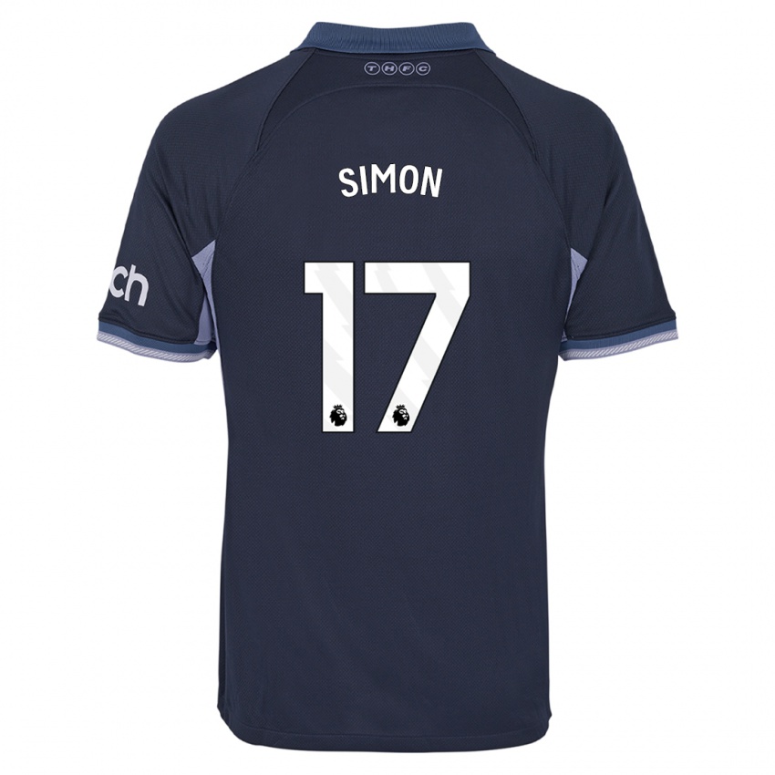 Kinder Kyah Simon #17 Dunkelblau Auswärtstrikot Trikot 2023/24 T-Shirt Belgien