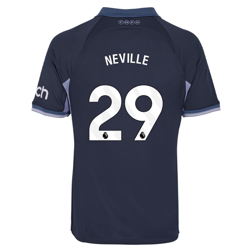 Enfant Maillot Ashleigh Neville #29 Bleu Foncé Tenues Extérieur 2023/24 T-Shirt Belgique
