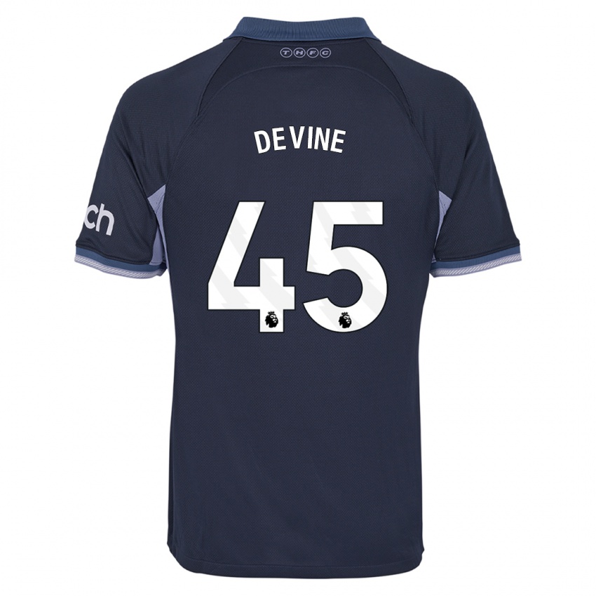 Enfant Maillot Alfie Devine #45 Bleu Foncé Tenues Extérieur 2023/24 T-Shirt Belgique