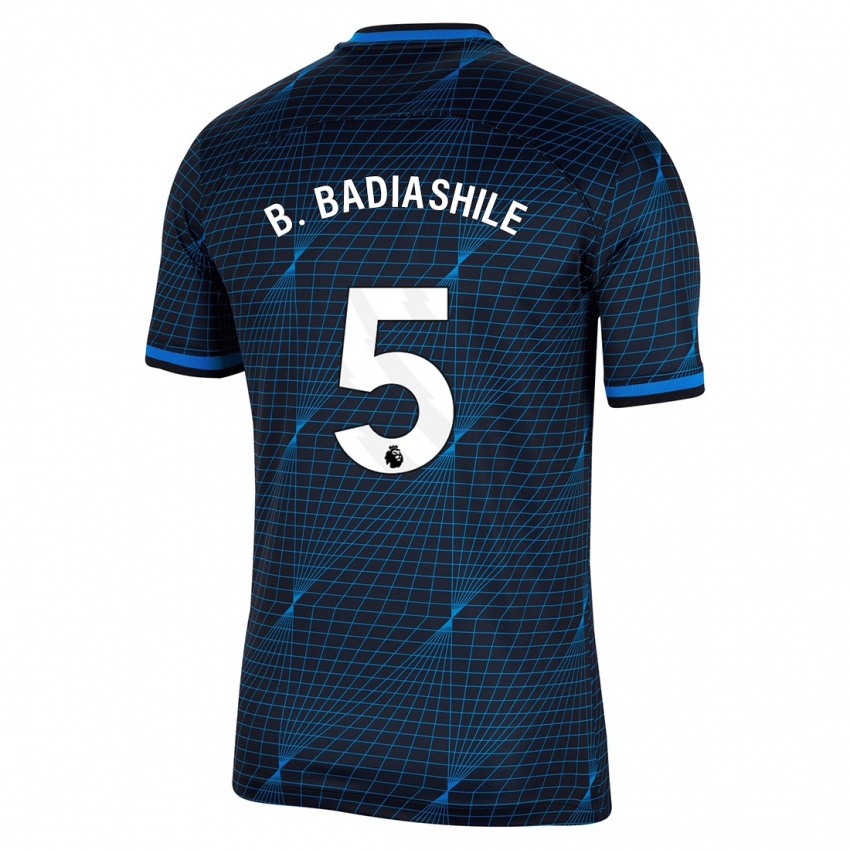 Kinder Benoît Badiashile #5 Dunkelblau Auswärtstrikot Trikot 2023/24 T-Shirt Belgien