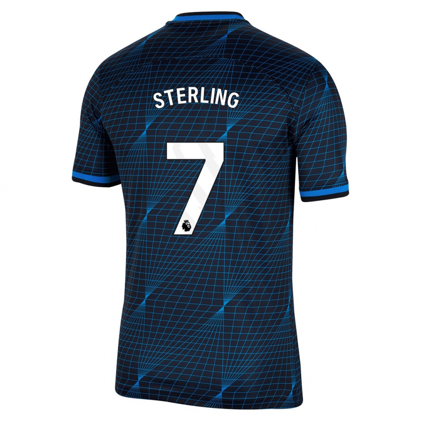 Enfant Maillot Raheem Sterling #7 Bleu Foncé Tenues Extérieur 2023/24 T-Shirt Belgique