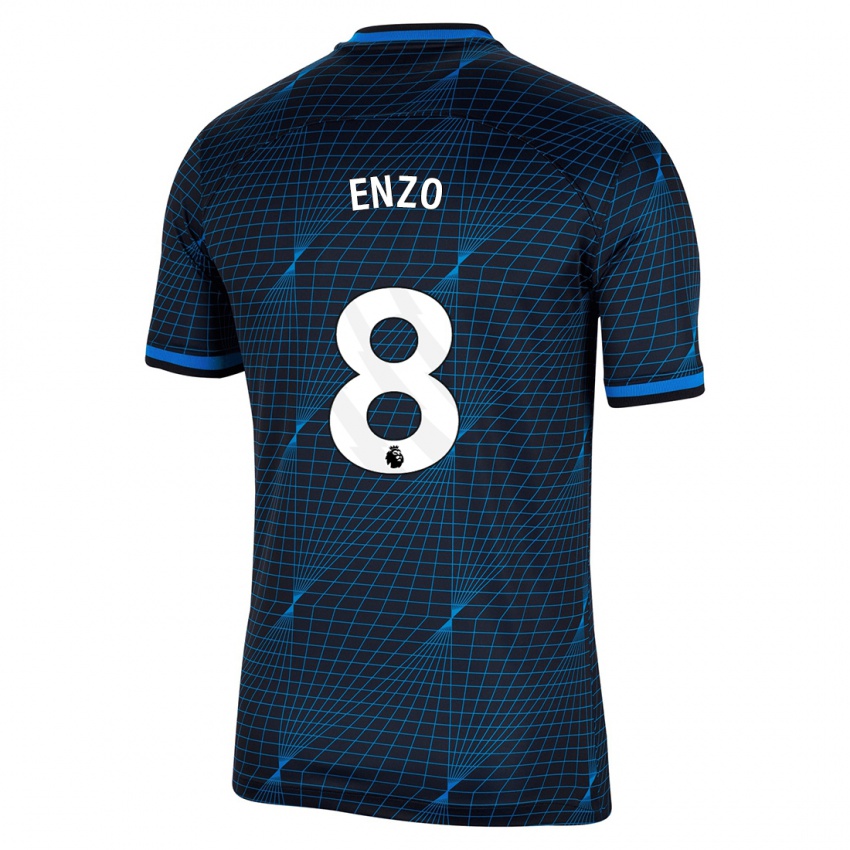 Kinderen Enzo Fernández #8 Donkerblauw Uitshirt Uittenue 2023/24 T-Shirt België