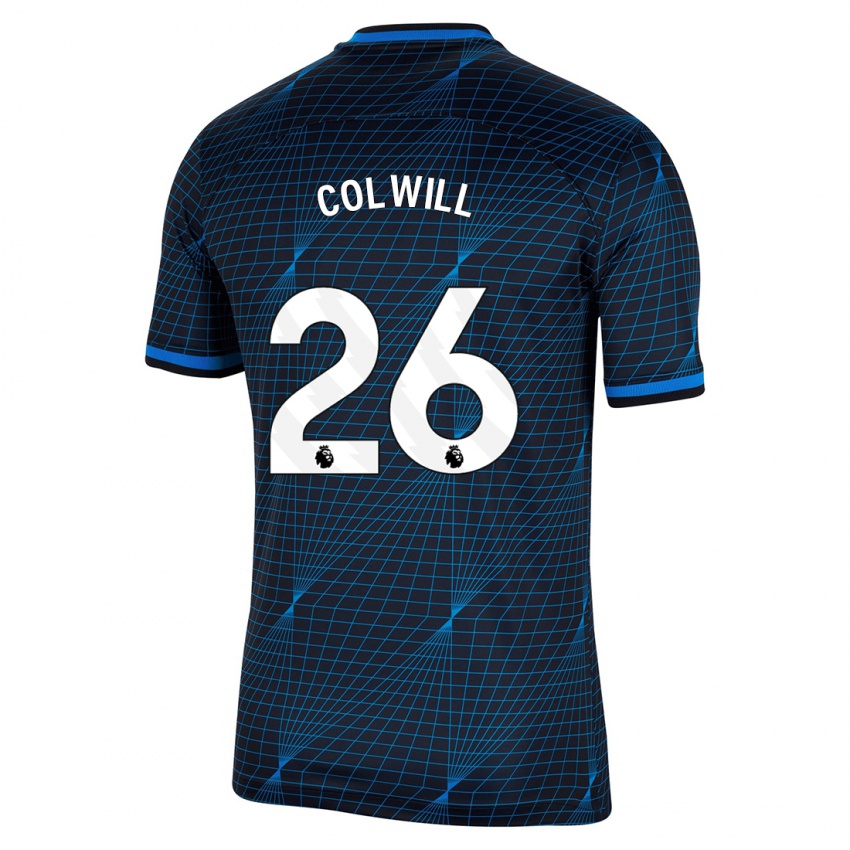 Kinder Levi Colwill #26 Dunkelblau Auswärtstrikot Trikot 2023/24 T-Shirt Belgien