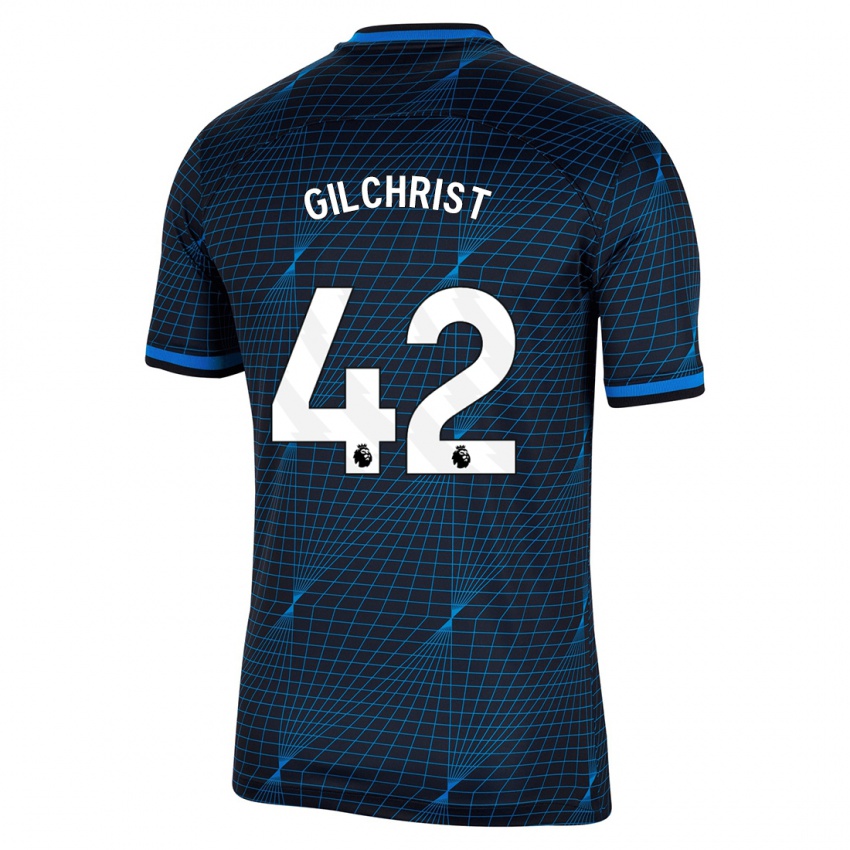 Enfant Maillot Alfie Gilchrist #42 Bleu Foncé Tenues Extérieur 2023/24 T-Shirt Belgique