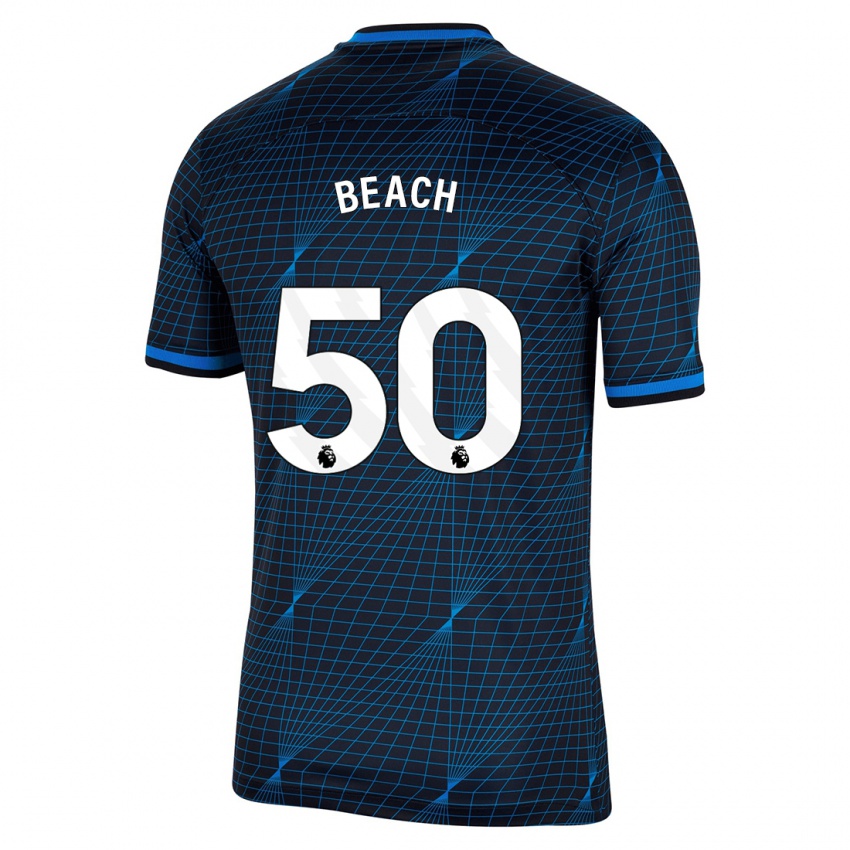 Kinderen Eddie Beach #50 Donkerblauw Uitshirt Uittenue 2023/24 T-Shirt België