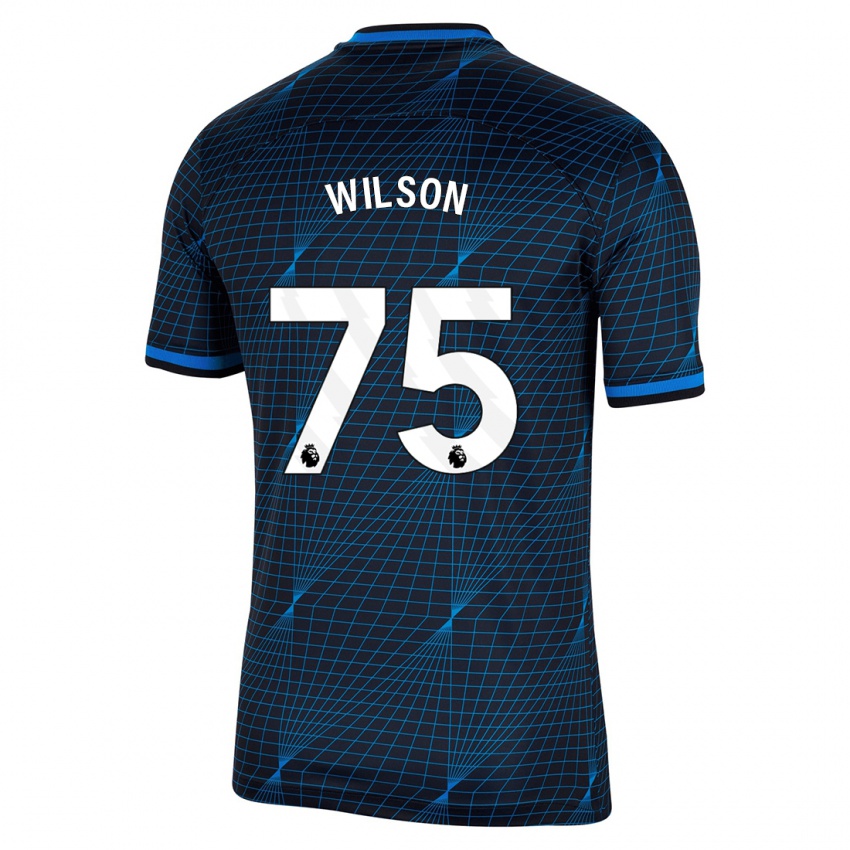 Kinderen Kaiden Wilson #75 Donkerblauw Uitshirt Uittenue 2023/24 T-Shirt België