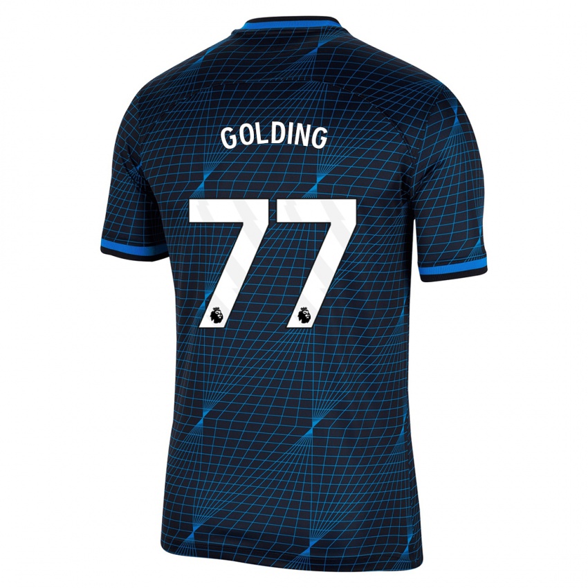 Enfant Maillot Michael Golding #77 Bleu Foncé Tenues Extérieur 2023/24 T-Shirt Belgique