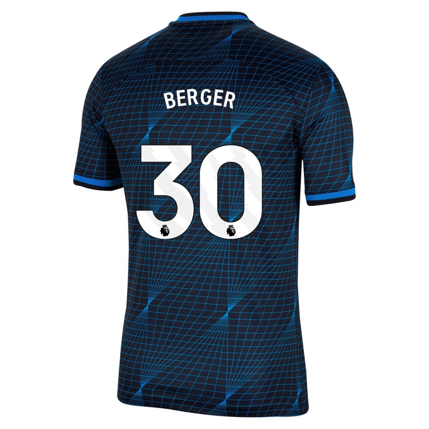 Enfant Maillot Ann-Katrin Berger #30 Bleu Foncé Tenues Extérieur 2023/24 T-Shirt Belgique