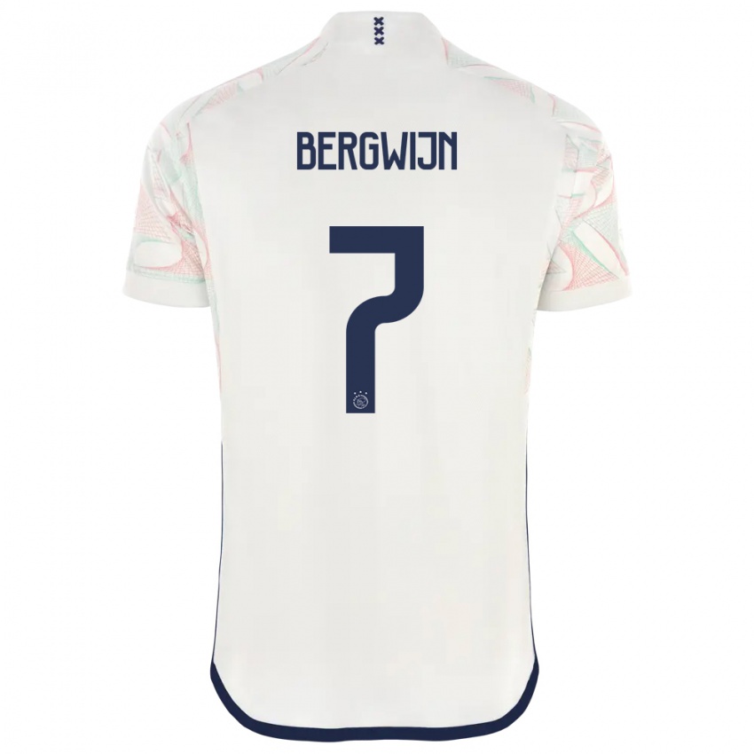 Kinder Steven Bergwijn #7 Weiß Auswärtstrikot Trikot 2023/24 T-Shirt Belgien