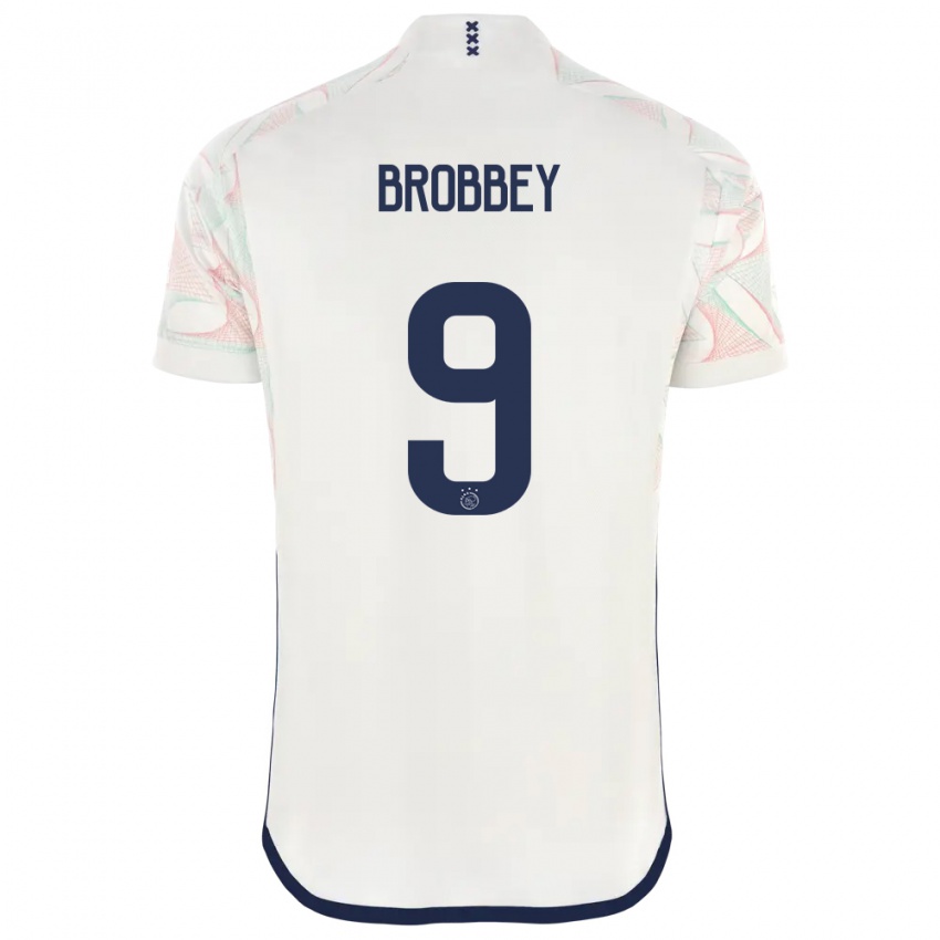Kinder Brian Brobbey #9 Weiß Auswärtstrikot Trikot 2023/24 T-Shirt Belgien