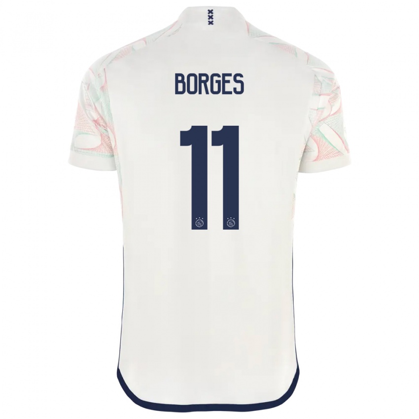 Enfant Maillot Carlos Borges #11 Blanc Tenues Extérieur 2023/24 T-Shirt Belgique