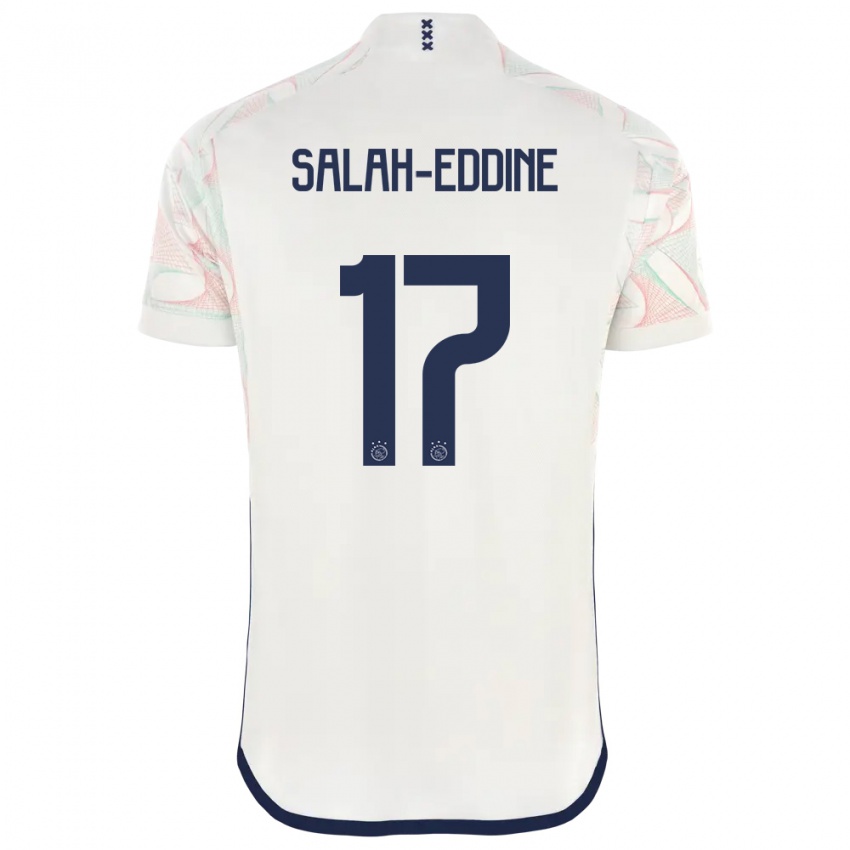 Enfant Maillot Anass Salah-Eddine #17 Blanc Tenues Extérieur 2023/24 T-Shirt Belgique