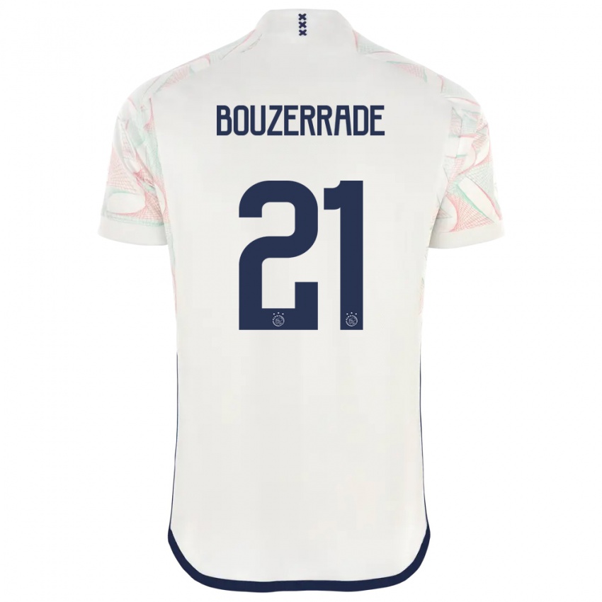 Kinder Zaina Bouzerrade #21 Weiß Auswärtstrikot Trikot 2023/24 T-Shirt Belgien