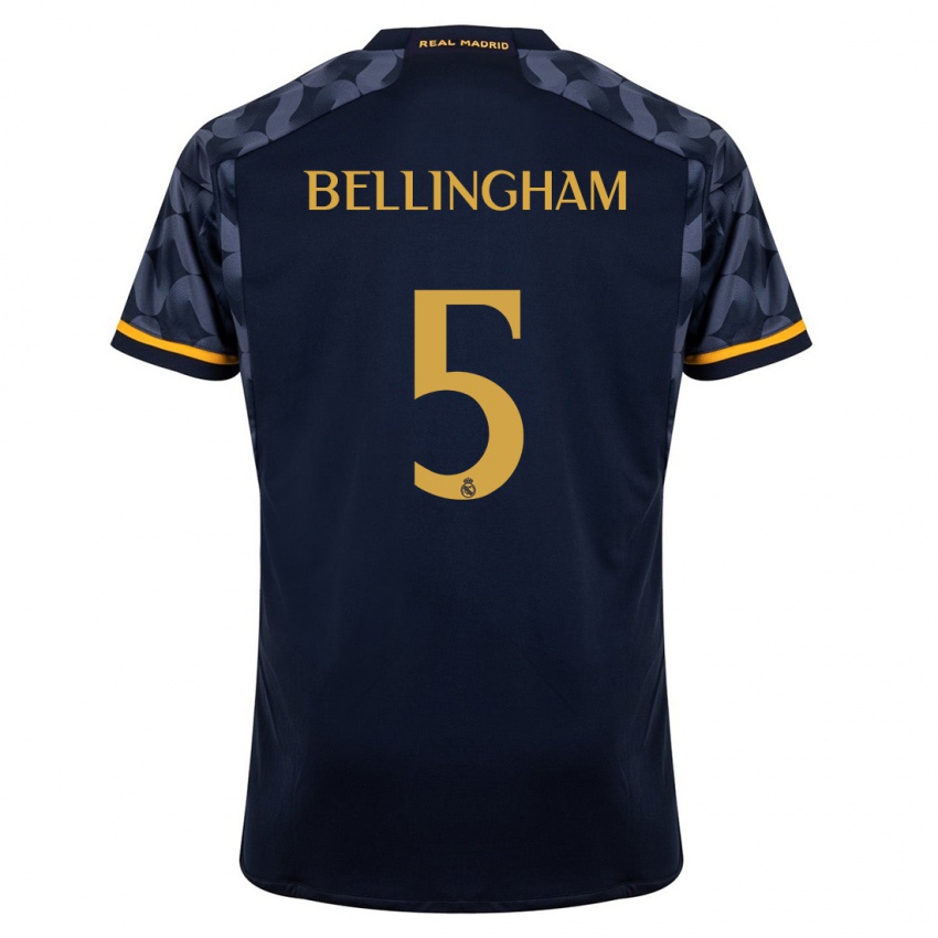 Enfant Maillot Jude Bellingham #5 Bleu Foncé Tenues Extérieur 2023/24 T-Shirt Belgique