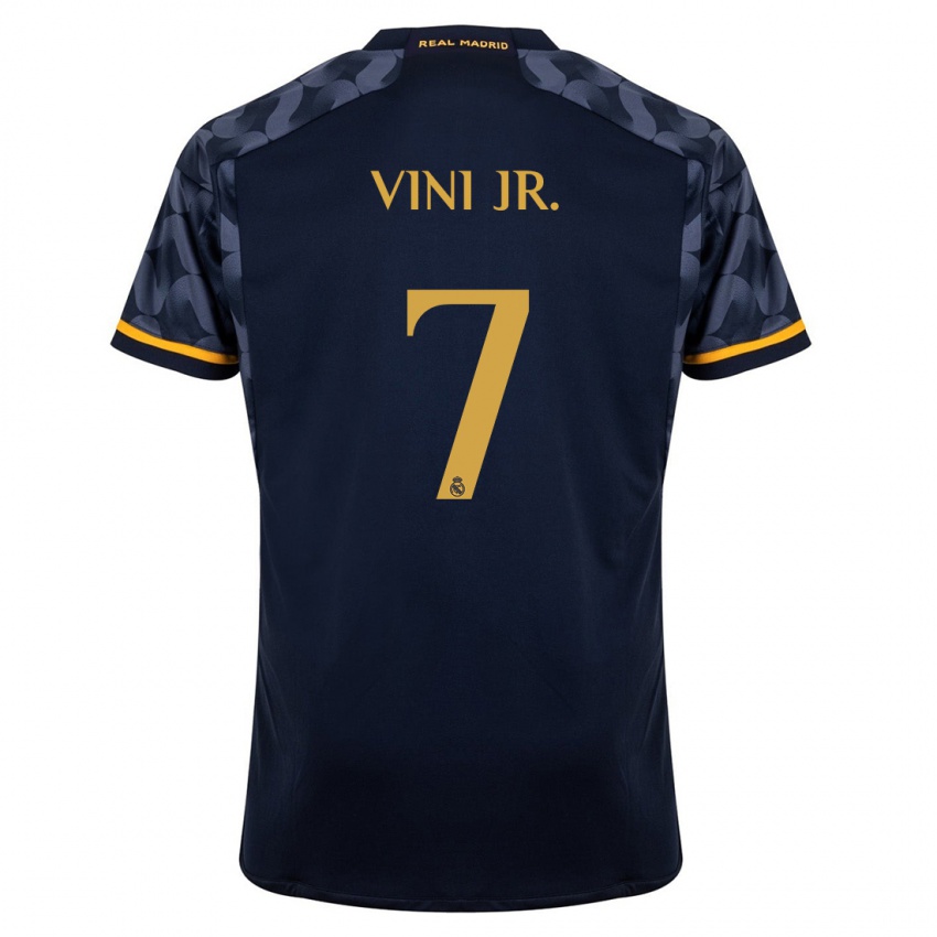 Kinder Vinicius Junior #7 Dunkelblau Auswärtstrikot Trikot 2023/24 T-Shirt Belgien