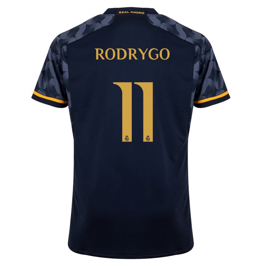 Kinder Rodrygo #11 Dunkelblau Auswärtstrikot Trikot 2023/24 T-Shirt Belgien