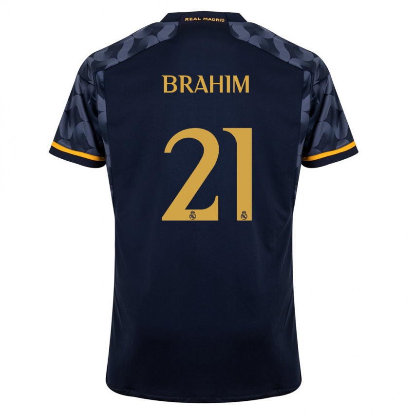 Kinder Brahim Diaz #21 Dunkelblau Auswärtstrikot Trikot 2023/24 T-Shirt Belgien
