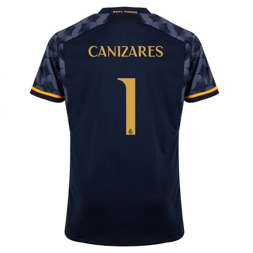Kinder Lucas Canizares #1 Dunkelblau Auswärtstrikot Trikot 2023/24 T-Shirt Belgien