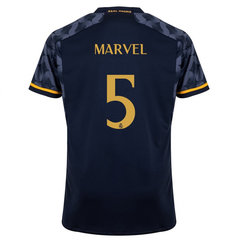 Kinder Marvel #5 Dunkelblau Auswärtstrikot Trikot 2023/24 T-Shirt Belgien