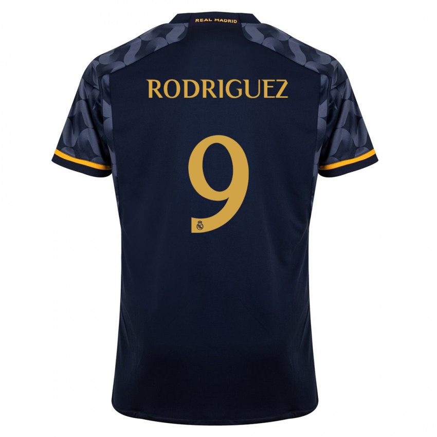 Kinder Alvaro Rodriguez #9 Dunkelblau Auswärtstrikot Trikot 2023/24 T-Shirt Belgien