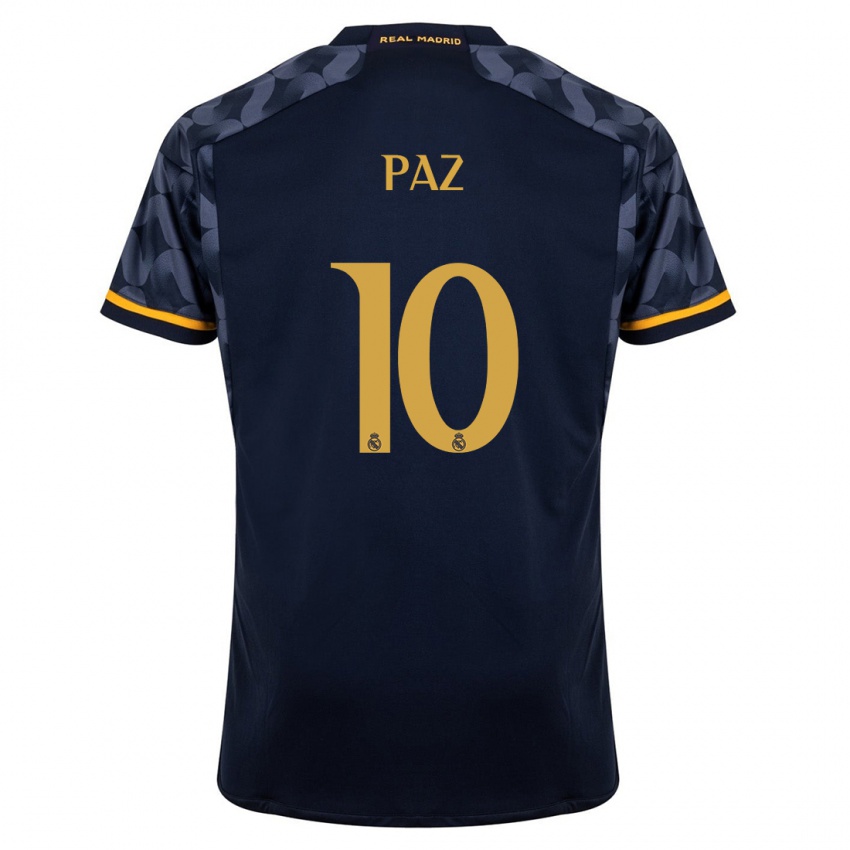 Enfant Maillot Nico Paz #10 Bleu Foncé Tenues Extérieur 2023/24 T-Shirt Belgique