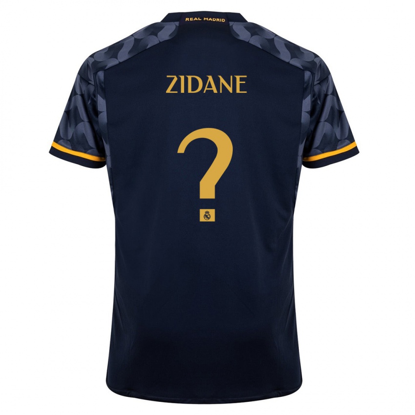 Enfant Maillot Elyaz Zidane #0 Bleu Foncé Tenues Extérieur 2023/24 T-Shirt Belgique