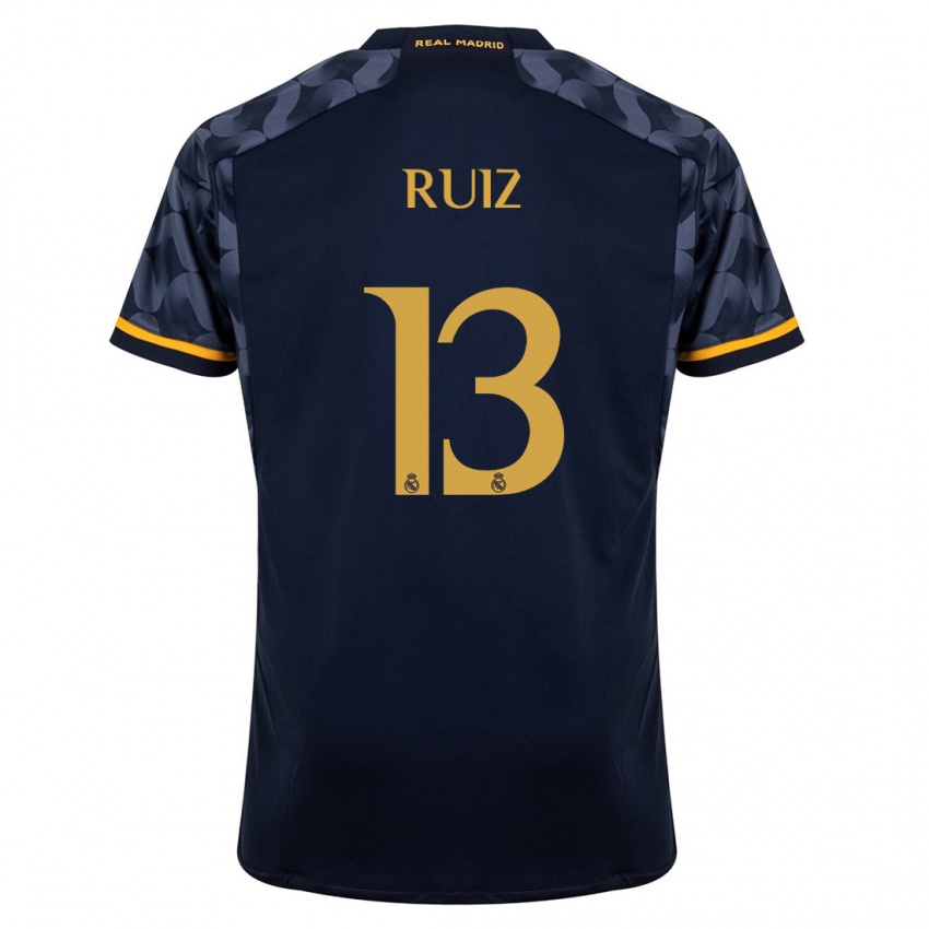 Kinder Guillermo Ruiz #13 Dunkelblau Auswärtstrikot Trikot 2023/24 T-Shirt Belgien