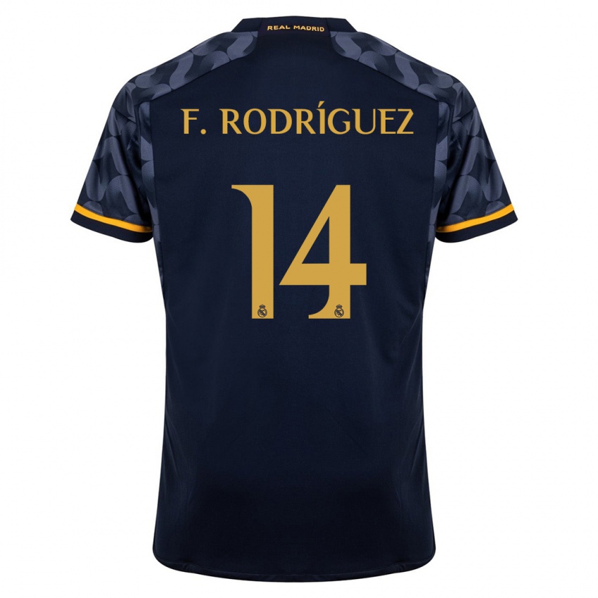 Kinder Fer Rodríguez #14 Dunkelblau Auswärtstrikot Trikot 2023/24 T-Shirt Belgien