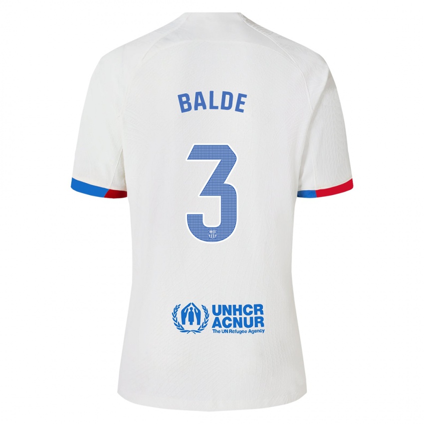 Kinder Alejandro Balde #3 Weiß Auswärtstrikot Trikot 2023/24 T-Shirt Belgien