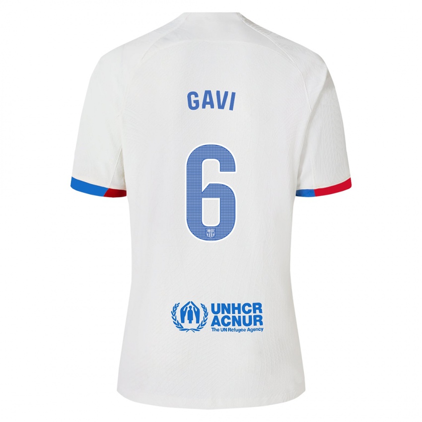 Enfant Maillot Gavi #6 Blanc Tenues Extérieur 2023/24 T-Shirt Belgique