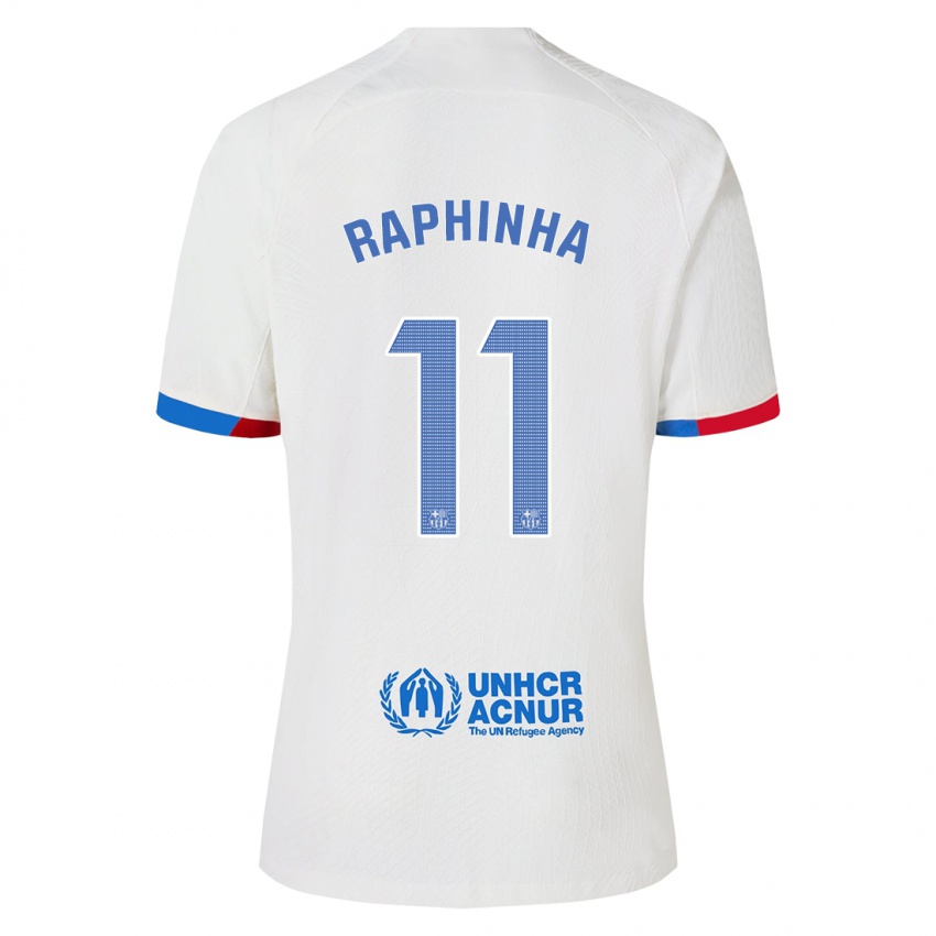 Enfant Maillot Raphinha #11 Blanc Tenues Extérieur 2023/24 T-Shirt Belgique