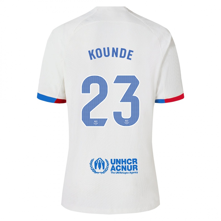 Kinder Jules Kounde #23 Weiß Auswärtstrikot Trikot 2023/24 T-Shirt Belgien