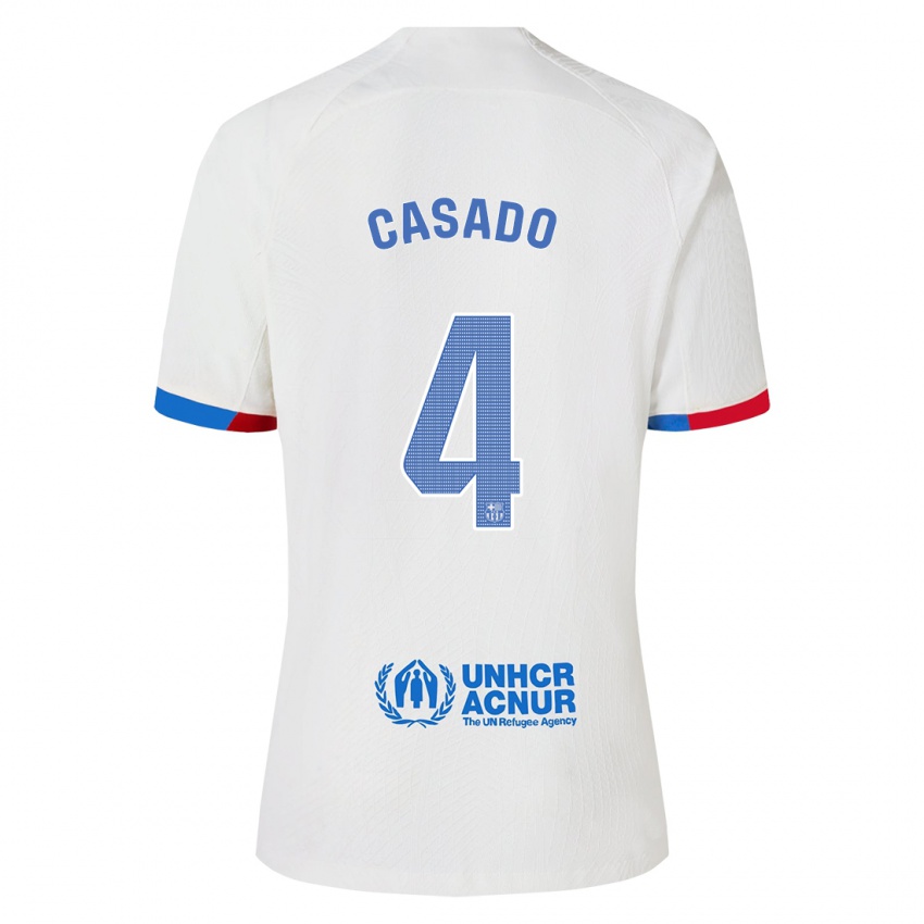 Kinder Marc Casado #4 Weiß Auswärtstrikot Trikot 2023/24 T-Shirt Belgien