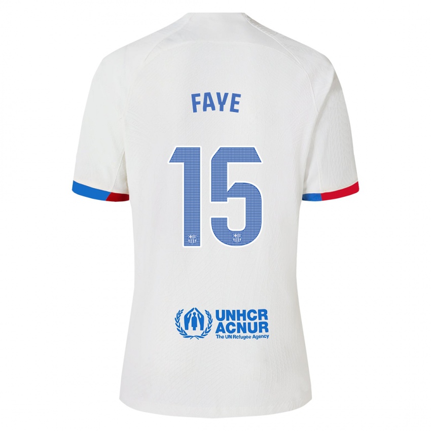 Kinder Mikayil Faye #15 Weiß Auswärtstrikot Trikot 2023/24 T-Shirt Belgien