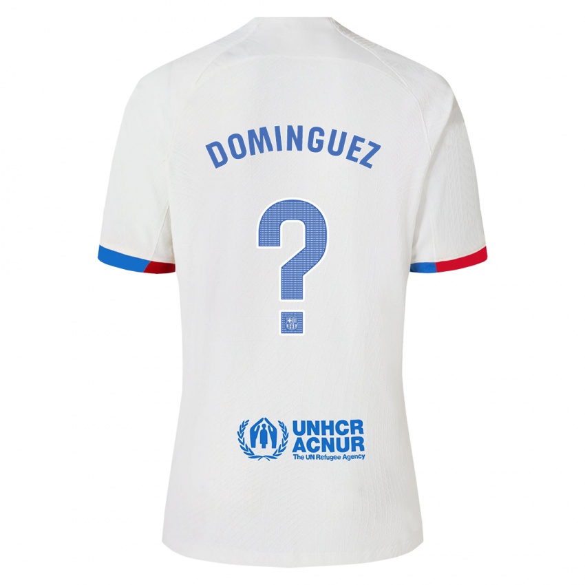 Kinder Sergi Dominguez #0 Weiß Auswärtstrikot Trikot 2023/24 T-Shirt Belgien