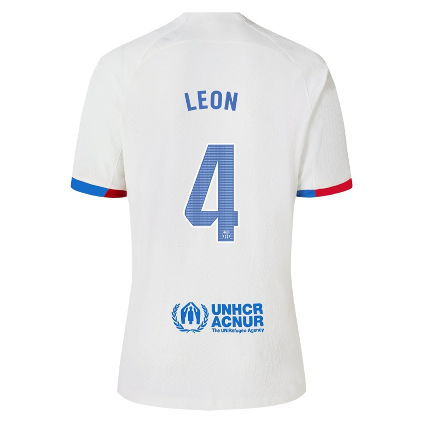 Enfant Maillot Maria Pilar Leon #4 Blanc Tenues Extérieur 2023/24 T-Shirt Belgique